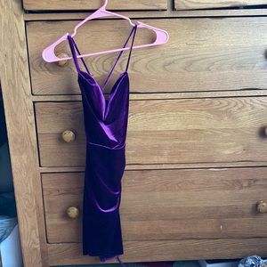 Purple Velvet Homecoming Dinner Dress
